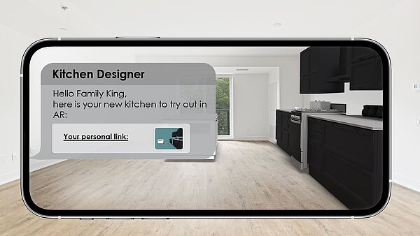 Augmented reality kitchen with link