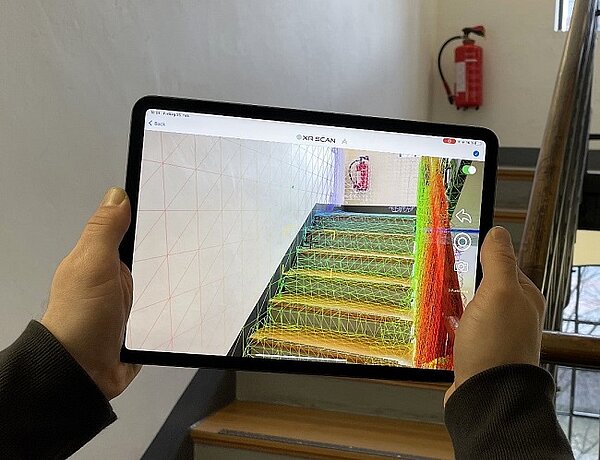 The digital measurement of a staircase with XR Scan