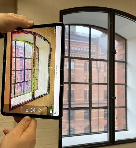 3D-Scan eines Fensters mit LiDAR