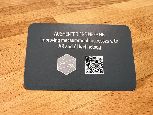 Business card with QR code through which you can experience augmented reality