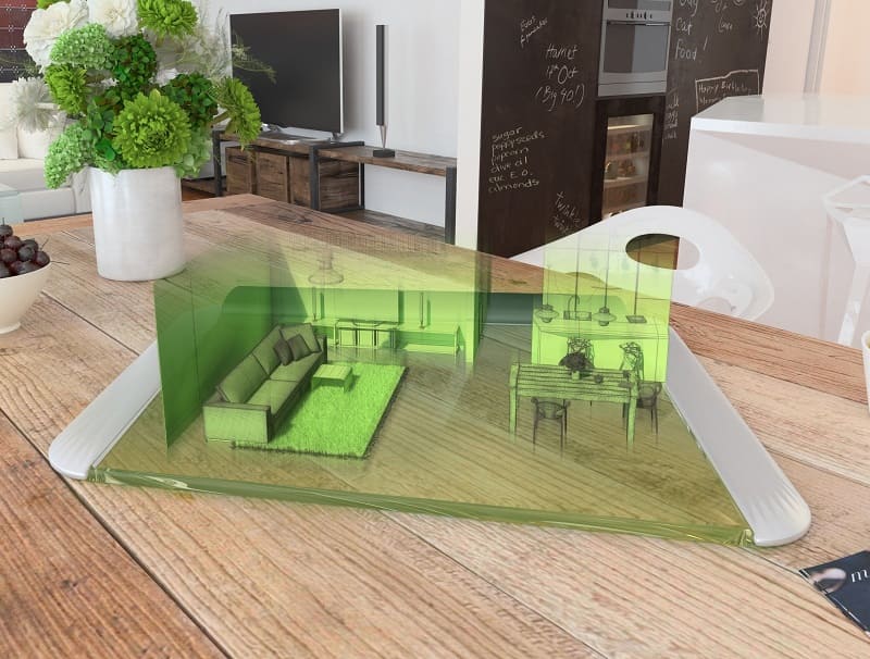  AR and digitization in construction, space in mixed reality on tabletop