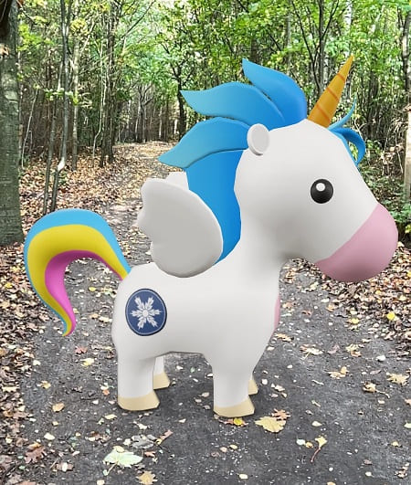 Augmented Reality: Virtual unicorn in the real forest