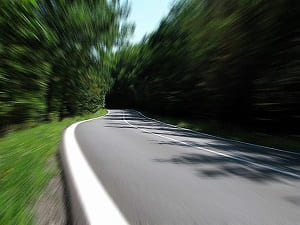 Example image speed: blurred road